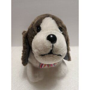 Kay Bee Dog Plush brown white Stuffed animal Basset Hound Soft Toy 5" Kaybee